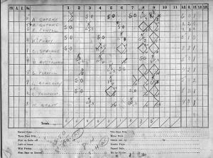1952 Baseball Scorecard -- Oyama Juniors
