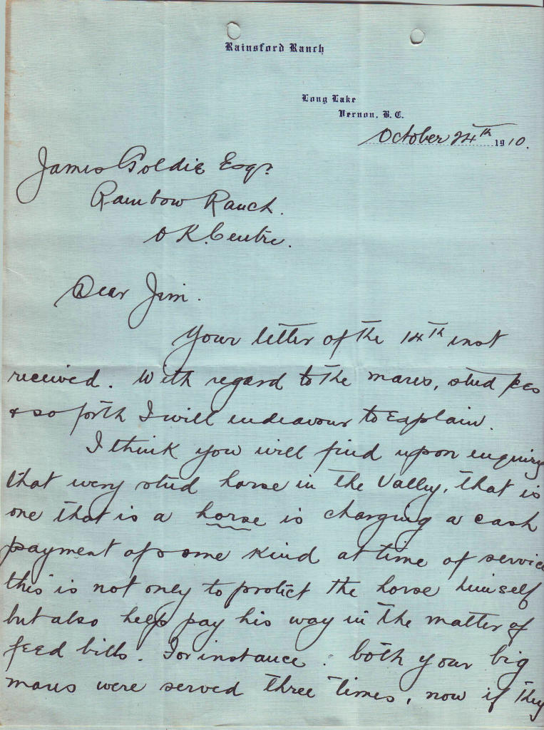 Letter from George C. Goulding, p1