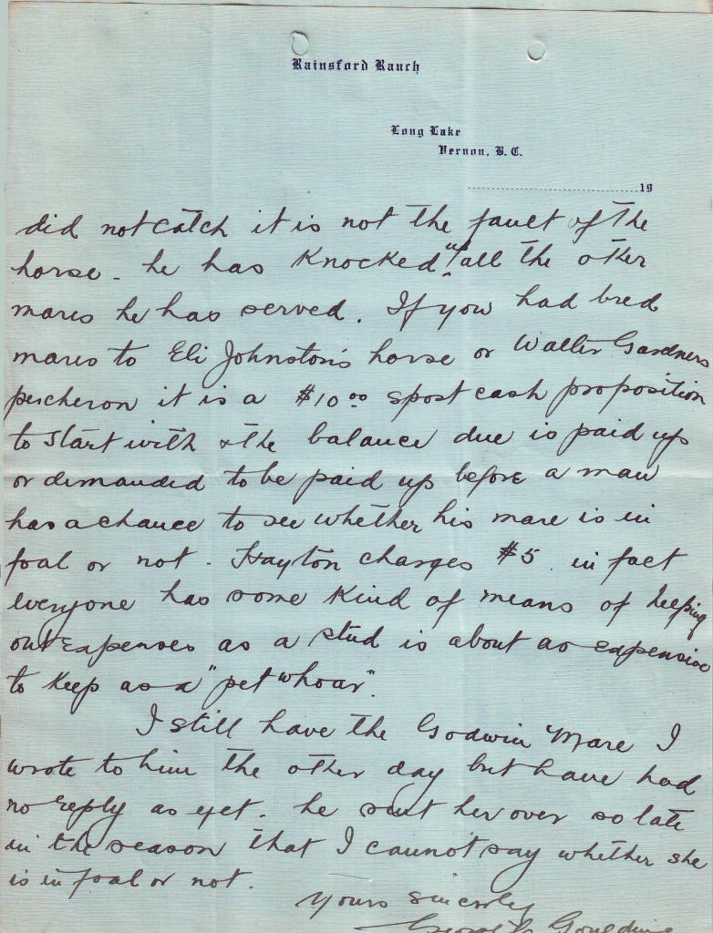 Letter from George C. Goulding, p2