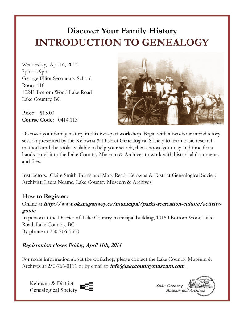 Genealogy Workshop