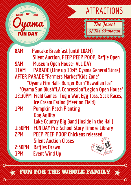 Oyama Fun Day 2015 Schedule