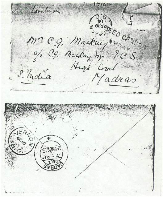 Dorothea Allison to Milborough Mackay, 7 October [1916], Envelope