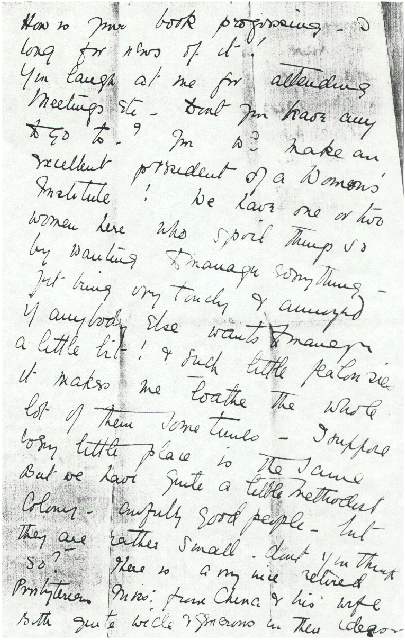 Dorothea Allison to Milborough Mackay 4 February [1917]